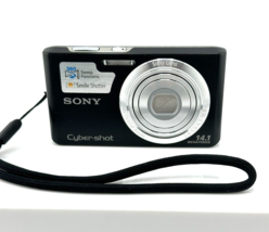 Sony Cybershot DSC W610 Digital Camera Black 14.1 MP 4X Zoom HD Video TESTED - £80.91 GBP