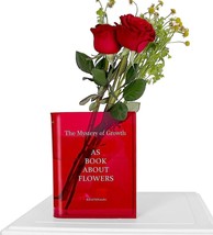 Acrylic Book vases,Book Flower Vase Artistic Flavor and Cultural Touch Dec (Red) - £14.44 GBP