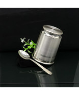 999 fine silver water milk glass, silver tumbler with silver spoon  sv141 - $288.49 CAD