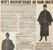 1900 Mackintosh Coat Bowler Hat Advertisement Victorian Sears Roebuck 5.... - $20.98
