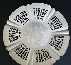 Vtg Farber &amp; Shlevin aluminum handwrought reticulated platter sunflower pattern - £23.69 GBP