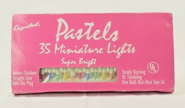 Crystal Super Bright Pastels 35 Miniature String Lights 17 feet Vintage 90's - £18.52 GBP