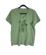 Life Is Good Hiking T Shirt XL Womens V Neck Short Sleeve Green Pullover... - £16.67 GBP