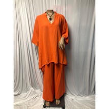 Oh My Gauze Womens 2 Large Orange Cotton Tunic and Wide Leg Pants - $49.00