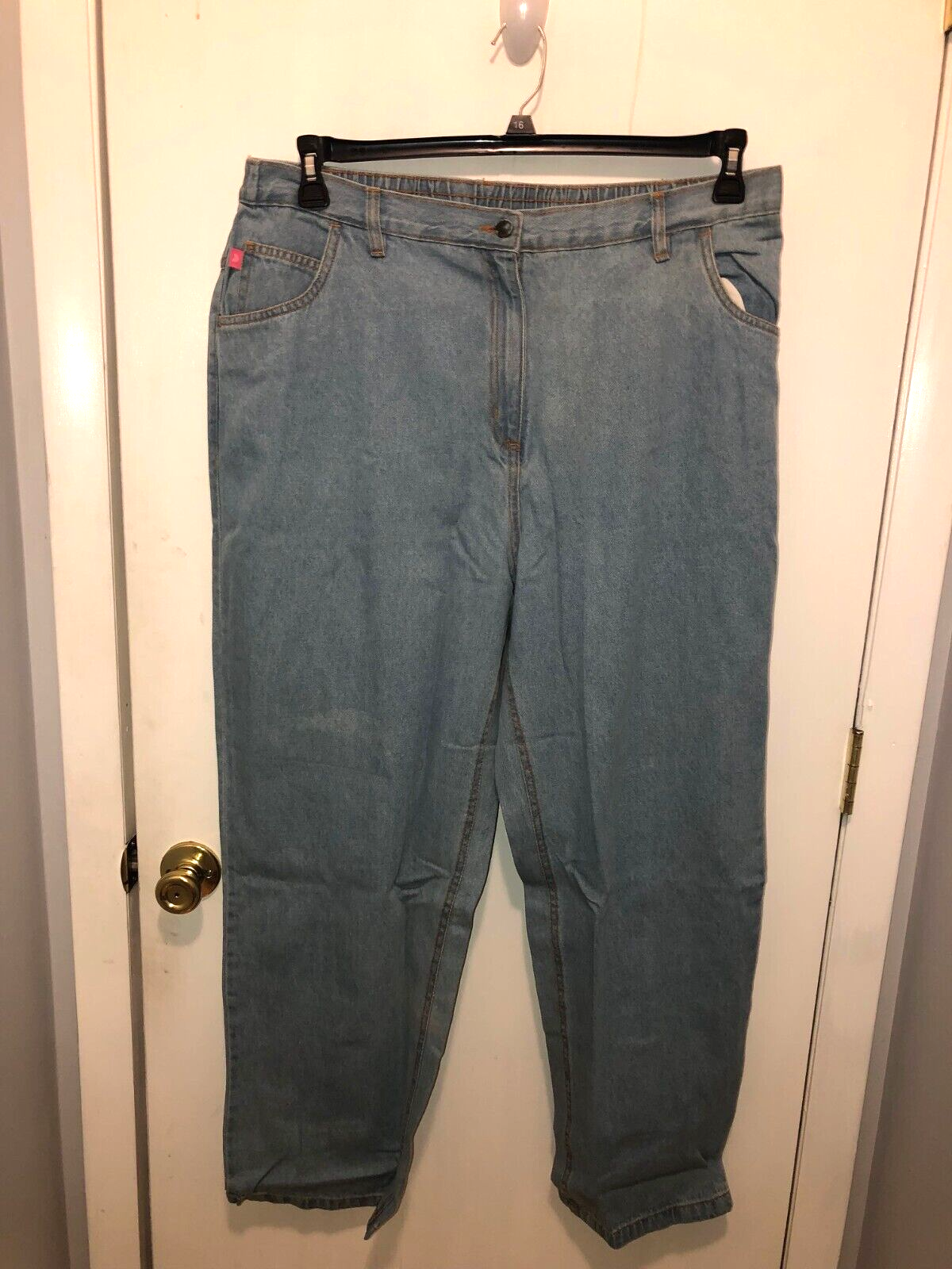 NEW Woman Within SZ 22W Light Wash Blue Jeans Classic Fit Cotton 30&quot; Inseam - $13.85
