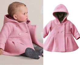 New Baby Toddler girls spring winter Horn Button Hooded Coat Outerwear J... - £8.37 GBP