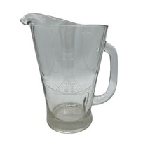 Tall Clear Glass Water Tea Pitcher Frosted Etched Ship Boat Schooner Sai... - £18.35 GBP