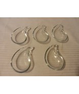 Set of 5 Clear Glass Chili Peppers Dip Holders 4.25&quot; x 2.75&quot; - $33.25