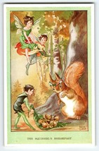 Fairies Postcard Fairy Squirrel&#39;s Breakfast Fantasy Rene Cloke Valentine &amp; Sons - £12.69 GBP