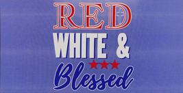 Red White &amp; Blessed Blue Vinyl Decal Bumper Sticker - £2.25 GBP