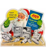 Santa Skil Gift Advertising Laser Cut Metal Sign - £47.38 GBP