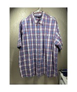 Lands' End Pink Blue White Plaid Cotton Button Short Sleeve Shirt Size XXL - €19,00 EUR Lands' End Pink Blue White Plaid Cotton Button Short Sleeve Shirt Size XXL - €19,00 EUR