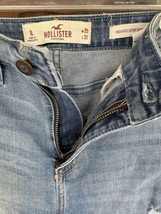 Hollister High Rise Super Skinny Jean Legging Size 1L Blue Denim Jeggings Holey - £13.49 GBP