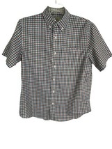 LL Bean Mens Shirt Size M Medium Regular Blue Red Plaid Button Down Short Sleeve - £28.59 GBP