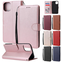 For iPhone 11 Pro Max/11 Leather Card Holder Wallet Flip Strap Case Stand Cover - £36.42 GBP
