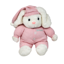 16&quot; Vintage White Buttons Bunny Rabbit Pink Thermal Pj Stuffed Animal Plush Toy - £113.50 GBP