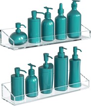 Vdomus Acrylic Bathroom Shelves, Extra Thick Clear Storage Display, 2 Pack. - $39.99