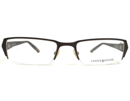 Jhane Barnes Eyeglasses Frames Slant BR Brown Rectangular Half Rim 51-18-138 - £43.66 GBP