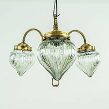 Glass Chandelier Lamp Crystal Diamond Teardrop Mid Century Brass Decor-
show ... - £700.48 GBP