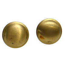 Lot of 2 VTG Brass Round Smooth Raised Knob Handles Pulls Single Screw H... - £11.09 GBP