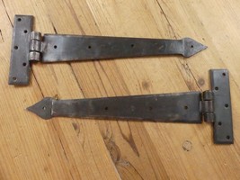2 PRIMITIVE HAND FORGED IRON HINGE HINGES DOOR CABINET IRON 12&quot; DOORS AR... - $29.99