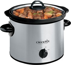 Crock-Pot Small 3 Quart Round Manual Slow Cooker, Stainless - £40.54 GBP