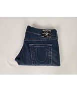 True Religion Rocco Relaxed Skinny Leg Denim Jeans 36X32 Men's Dark Blue No Flap - $58.99