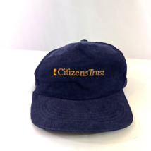 Citizens Trust Bank Corduroy Snapback Hat Navy Blue Adjustable Cap Young An - £15.32 GBP