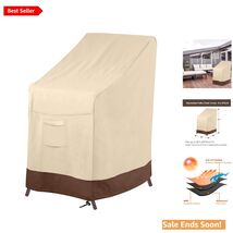 Stackable Chair Cover with Elastic Hem - Protect Outdoors, Beige &amp; Brown - $40.54