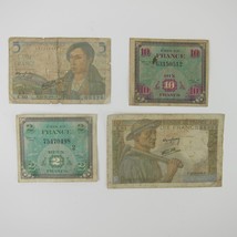Lot France WWII-2 Currency French Allied Military Paper 2, 5, 10 Notes 1943 1944 - £23.97 GBP
