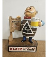 Vintage Blatz Beer on Draft Barrel Man Advertising Bar Statue Cast Metal... - $197.01