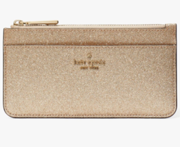 Kate Spade Glimmer Boxed Large Slim Cardholder Gold Wallet KE444 NWT $129 FS - £43.40 GBP