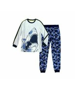 Wonder Nation Boys Sleepwear Shirt &amp; Pants X-Small (4-5) Shark Glows In ... - £10.64 GBP