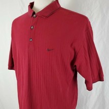 Nike Golf Polo Shirt Men&#39;s Large Dri-Fit Cotton Poly Blend Maroon Three ... - $17.99