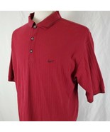 Nike Golf Polo Shirt Men&#39;s Large Dri-Fit Cotton Poly Blend Maroon Three ... - £14.36 GBP