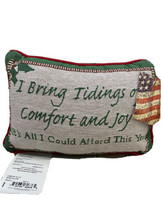 Christmas Holiday Tapestry Throw Pillow I bring Tidings of Comfort &amp; Joy, New - £15.84 GBP