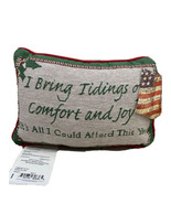 Christmas Holiday Tapestry Throw Pillow I bring Tidings of Comfort &amp; Joy... - £15.60 GBP