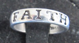His &amp; Hers Faith = Trust Sterling Silver Wedding Bands 4m Rings Sz 6 &amp; 1... - $1,105.52 MXN
