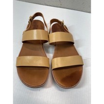 FitFlop Bara Leather Sandals Tan Buckle Two Straps Cushioned Womens Size 9 - $652.13 MXN