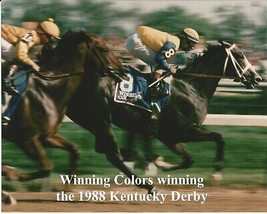 1988 - WINNING COLORS winning the Kentucky Derby - Color Close Up - 10&quot; ... - £15.66 GBP