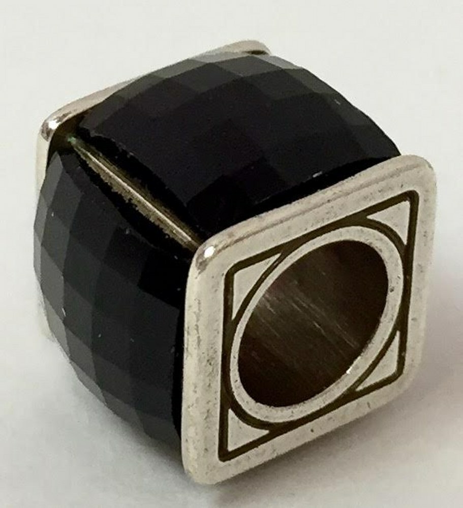 Brighton Ice Cube Bead, Black, J96443,  Silver Plated Finish,  New - $24.69