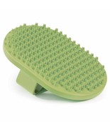 Dog Pet Grooming Rubber Bath Wet Shampoo Curry Brush Green Oval With Han... - $280.16 MXN