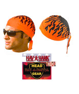 Hav-A-Hank Danna Harley D ORANGE&amp;BLACK Biker Flames FITTED BANDANA Head ... - $183.92 MXN