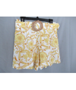 Maison d&#39;Amelie Paris Size 6 shorts linen blend  yellow white belt pleat... - £21.55 GBP