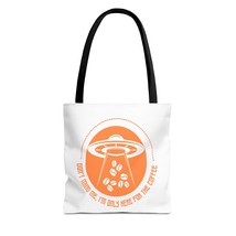 ufo steals coffee beans funny spaceship Tote Bag (AOP) alien humor  - £24.80 GBP+