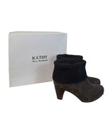 Kathy Van Zeeland Brown Sweater Cuff Platform Ankle Boots Womens Size 7.5 - $28.70
