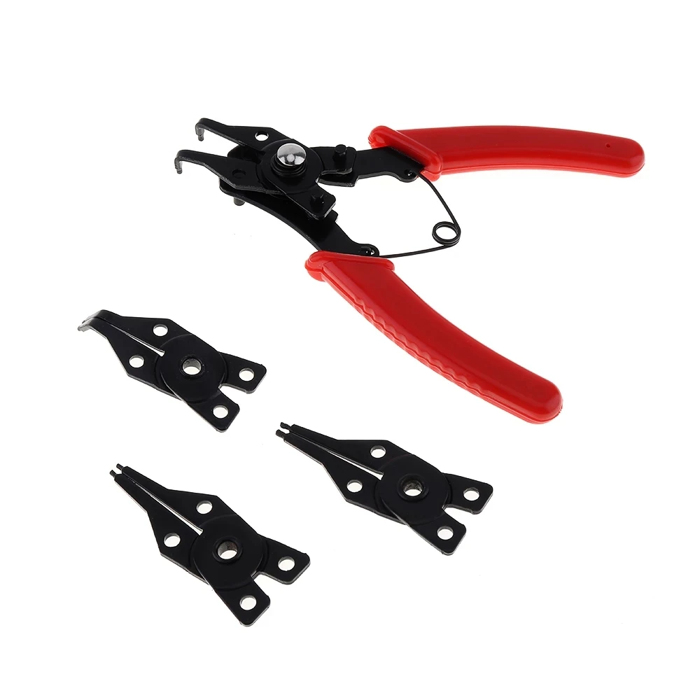 4 in 1 Multifunctional Snap Ring Circlip Pliers Set Internal External Curved - £15.60 GBP