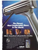 1996 Gillette Sensor Excel Shaving Razor Print Ad Health and beauty 8.5"... - $19.75