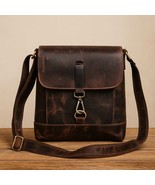 Vintage leather sling bag, crossbody purse for men and women, rustic tra... - $3,659.40 MXN