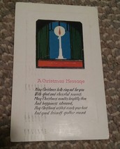 015 Vtg Christmas Message Postcard 1928 Holiday Candle - £4.71 GBP